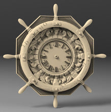 Load image into Gallery viewer, 3D STL Models Wall Clock Ship’s Wheel for CNC RouteR