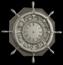 Load image into Gallery viewer, 3D STL Models Wall Clock Ship’s Wheel for CNC RouteR