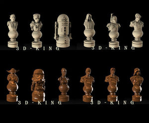 Chess Game Star Wars 12pcs 3D STL Models Pictures for 3D 
