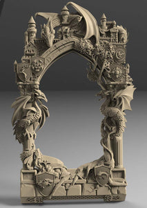 3D STL Model Original Frame Castle & Dragons for CNC Router 