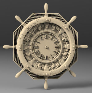 3D STL Models Wall Clock Ship’s Wheel for CNC RouteR 