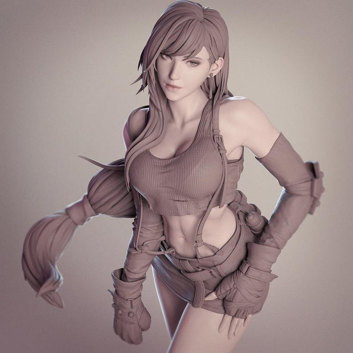 Final Fantasy VII Fan Art - Tifa Lockhart Statue - STL - 3d 