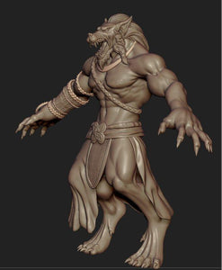 Highly detailed 3d model of human werewolf. Available 3d 