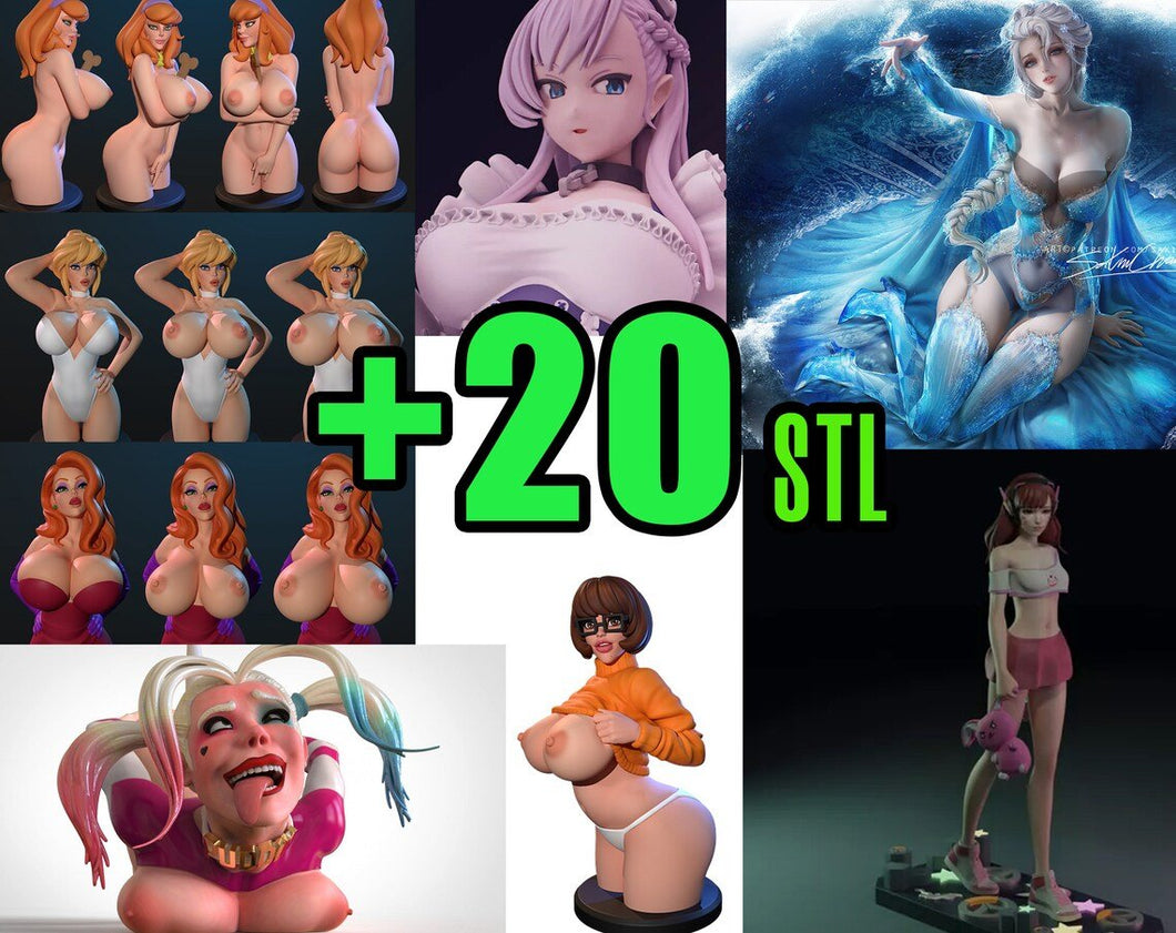 MEGA stl pack +20 Sexy NSFW Girls Perfect bodies | (Check the description!) First Stl Pack