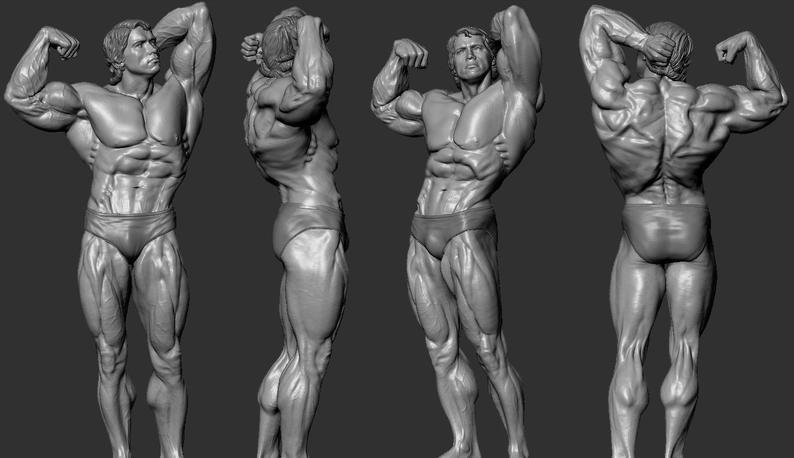 Arnold Schwarzenegger Pose STL FIles for 3D Printing Files