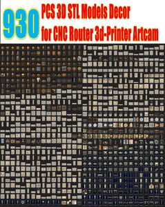 2100+ pcs 3D Models STL files all MEGA Set Collection Patterns Decor Interior Animals Panno Relief Picture Icons for CNC Router Artcam