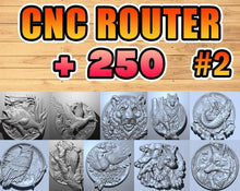 Load image into Gallery viewer, PACK CNC ROUTER +250 stl pack/bundle | (Check the description!) pack stl bundle download stl pack cnc Router Artcam Model metal work
