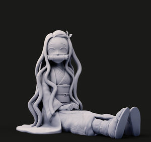 Nezuko Sitting - Demon Slayer/Kimetsu No Yaiba Figure Statue STL