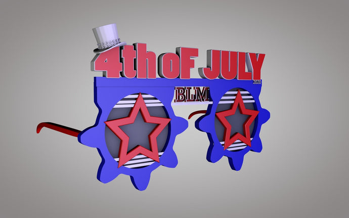 STL 4th of July Fireworks Glasses - 4 PAIRS Patriotic -USA 